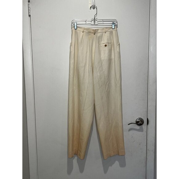 NWT Jones New York Cream High-Waist Pleated Wide Legs Women's Pants Size 8P - Picture 6 of 10